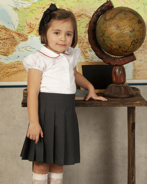 Sonata Infantil Spanish Girls White Short Sleeved School Blouse CC2406 - MADE TO ORDER