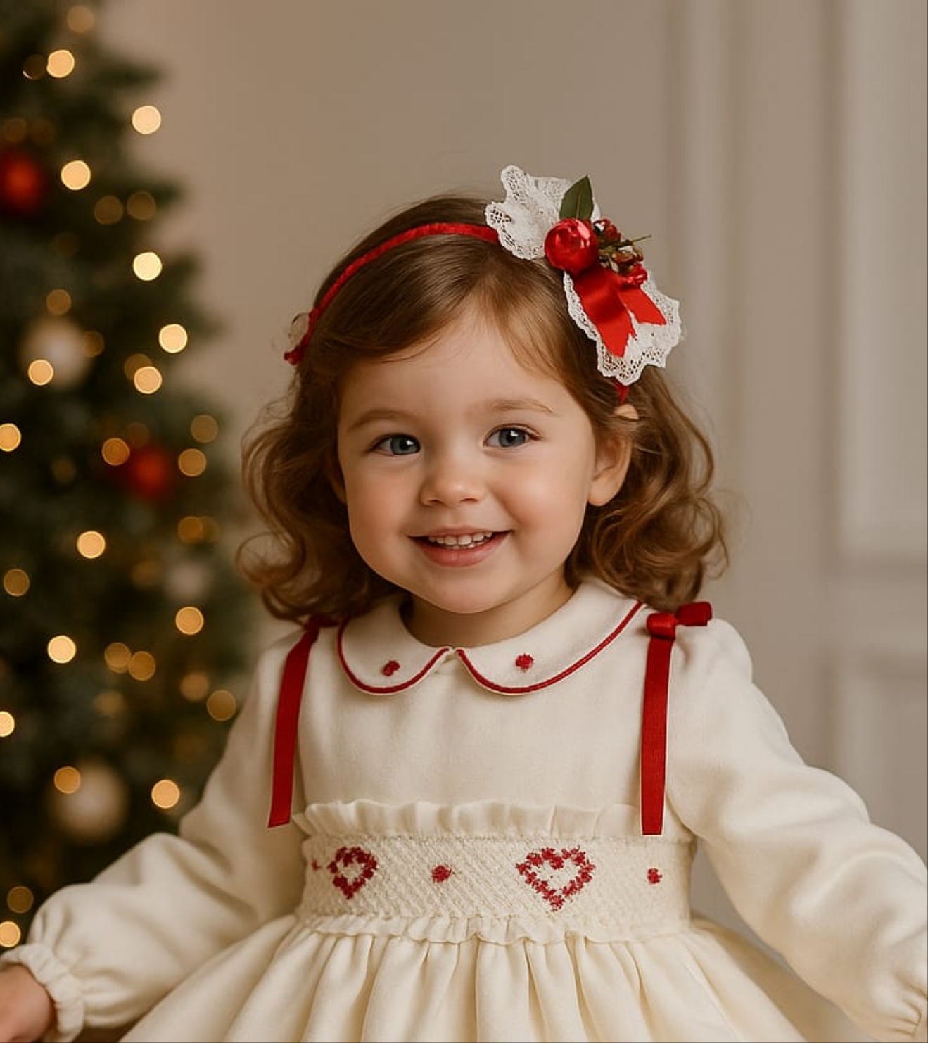 Sonata AW25 Spanish Girls Red Christmas Headband - MADE TO ORDER