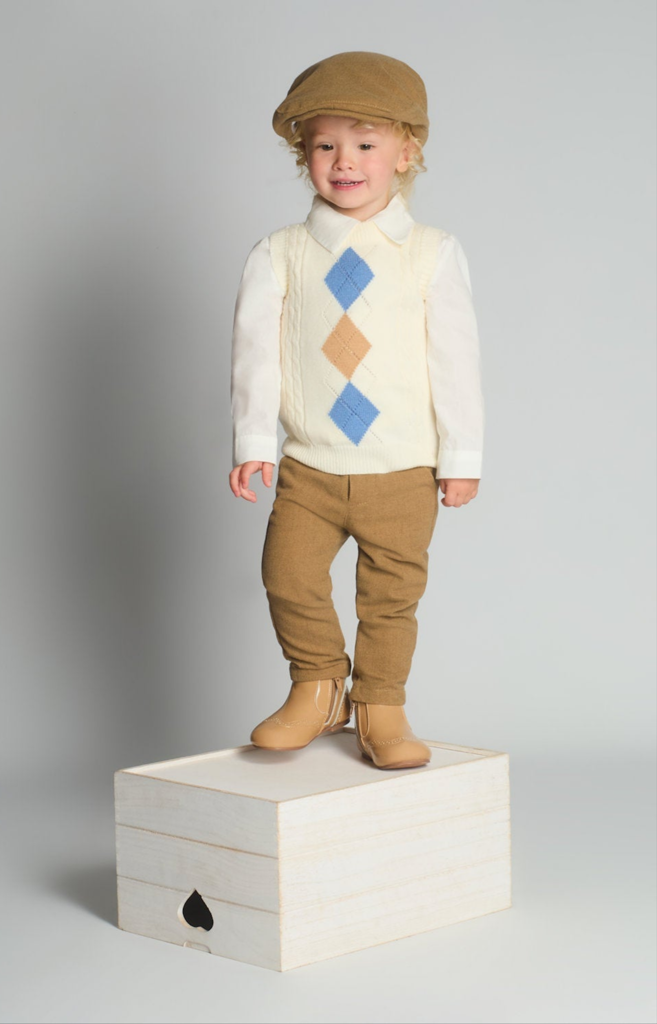 Beau Kid Traditional Boys Argyle Tank Top 4pc Set 2818