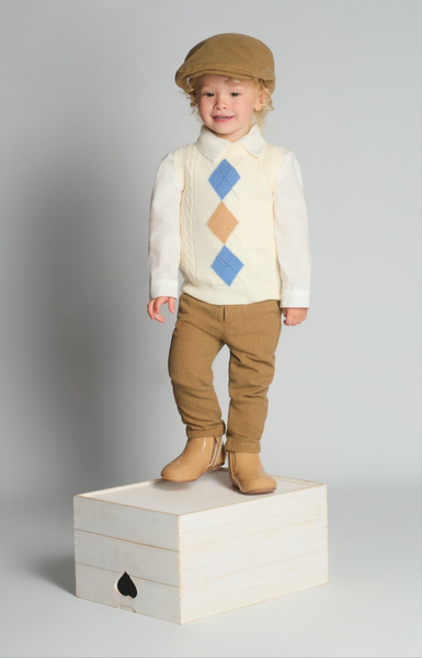 Beau Kid Traditional Boys Argyle Tank Top 4pc Set 2818