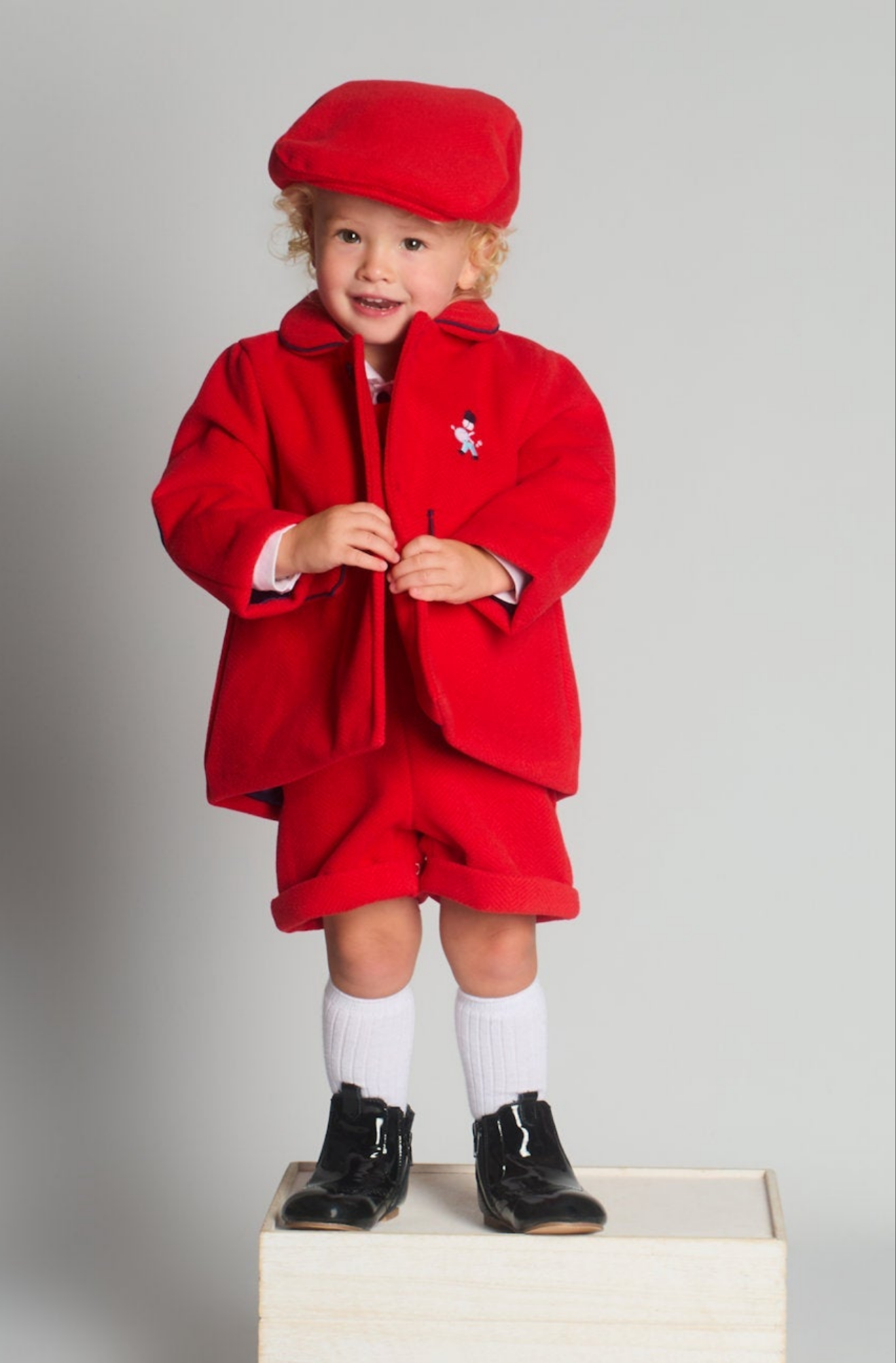 Beau Kid Traditional Baby Boys Red Herringbone Jacket & Cap Set ~ 0-24m