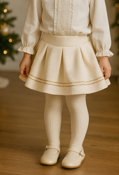Sonata AW25 Spanish Girls Cream & Gold Luxury Skirt NA2508 ~ MADE TO ORDER