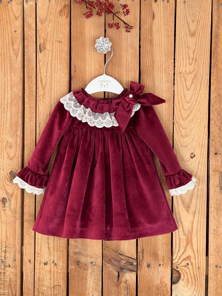 Valentina Bebes Baby Girls Wine Red Velvet Lace Dress & Pants KAX189 - My Fair Baby Boutique Valentina Bebes Baby Girls Wine Red Velvet Lace Dress & Pants KAX189 - My Fair Baby Boutique