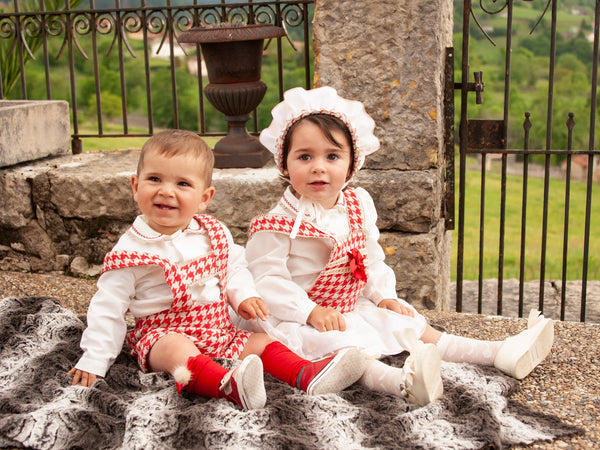 Sonata AW23 Spanish Boys Red Dogtooth Set IN2312 - MADE TO ORDER