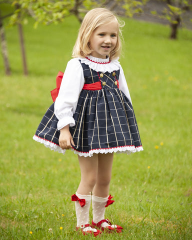 Sonata Infantil Spanish Girls Navy Puffball Dress IN2315 - MADE TO ORDER