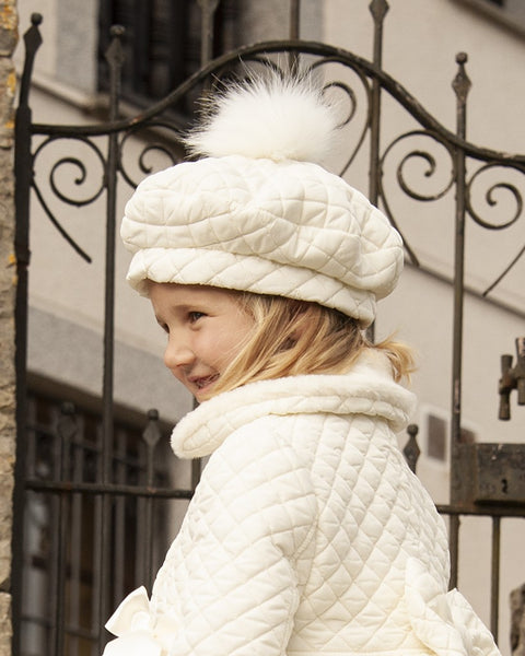 Sonata AW23 Spanish Girls Cream Quilted Winter Coat IN2322 - MADE TO ORDER