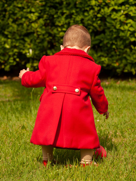 Sonata AW23 Traditional Boys Red Coat IN2330 - MADE TO ORDER