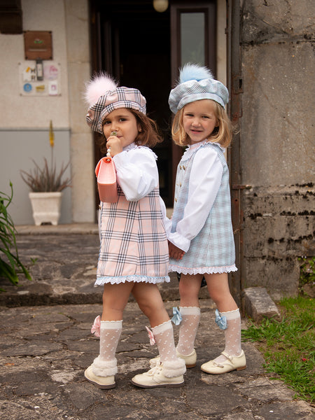 Sonata AW23 Spanish Girls Tartan Pink A-Line Dress IN2331 - MADE TO ORDER