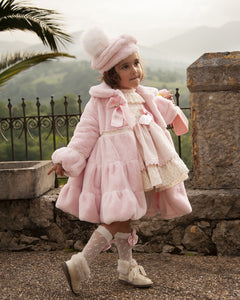 Sonata AW23 Spanish Girls Pink Fur Winter Coat IN2341 - MADE TO ORDER