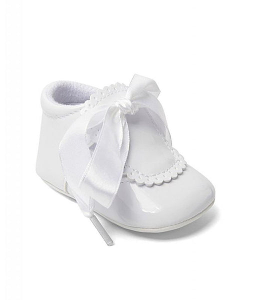 Spanish Style Baby Girls Patent Soft Soled Ribbon Shoes ~ Pink, White & Blue SV908