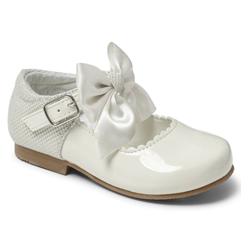 Sevva Girls White Patent Mary Jane Bow Shoes - Kristy