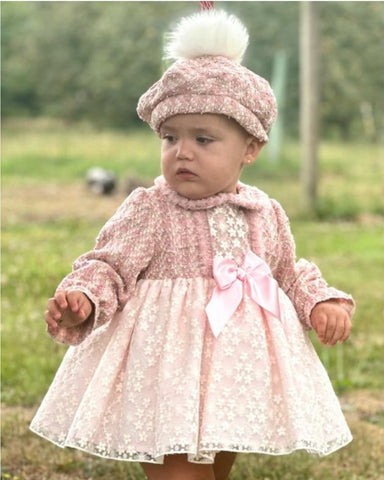 Sonata AW23 Spanish Girls Pink Chanel Puffball Dress IN2354- MADE TO ORDER