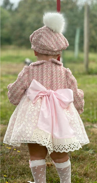 Sonata AW23 Spanish Girls Pink Chanel Puffball Dress IN2354- MADE TO ORDER