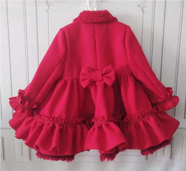 Sonata Infantil Spanish Girls Charlotte Winter Coats - Cream or Red - MADE TO ORDER