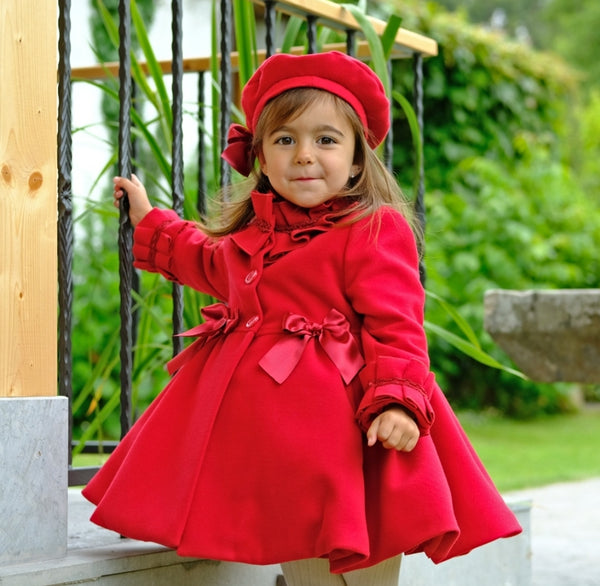 Sonata Infantil Spanish Girls Winter Coats MD136 - Cream or Red - MADE TO ORDER