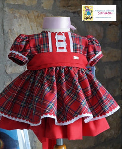 Sonata Infantil Spanish Girls Tartan Dress MD328 - MADE TO ORDER