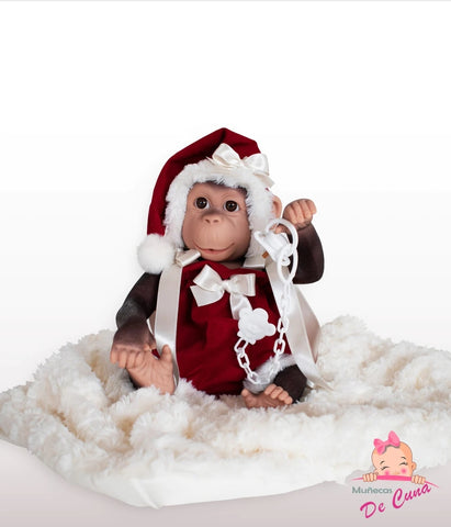 Spanish Baby Lolo Christmas Reborn Monkey Doll 36311 - PREORDER