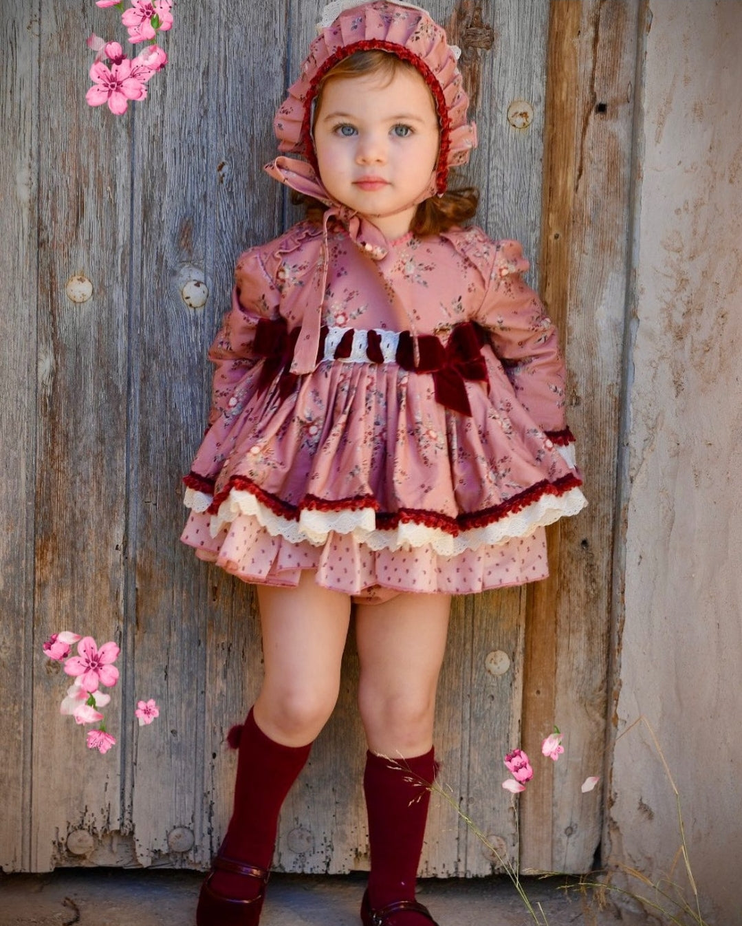 la amapola red dress La Amapola Spanish Girls Martina Floral Dress & Pants ~ 12m