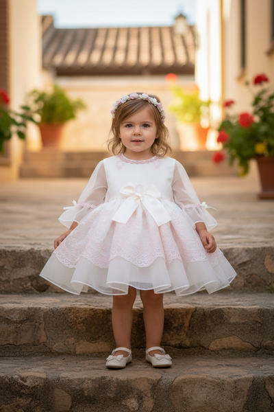 Sonata Infantil Spanish Girls Luxury Lace & Embroidery Special Occassion Dress IN1 - MADE TO ORDER