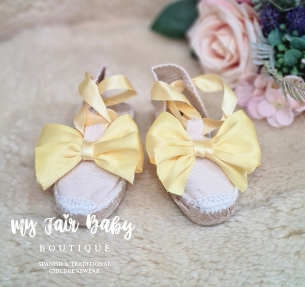 Sonata Spanish Girls Lemon Bow Summer Shoes UK Infant 3/EU 19