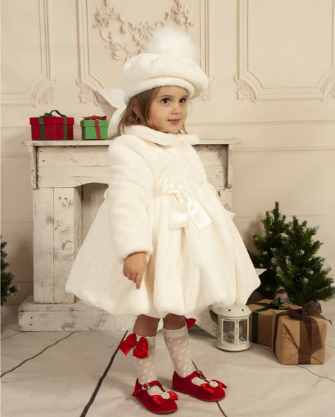 Sonata Infantil Spanish Girls Cream Extra Soft Fur Coat VE2213 - IN STOCK NOW