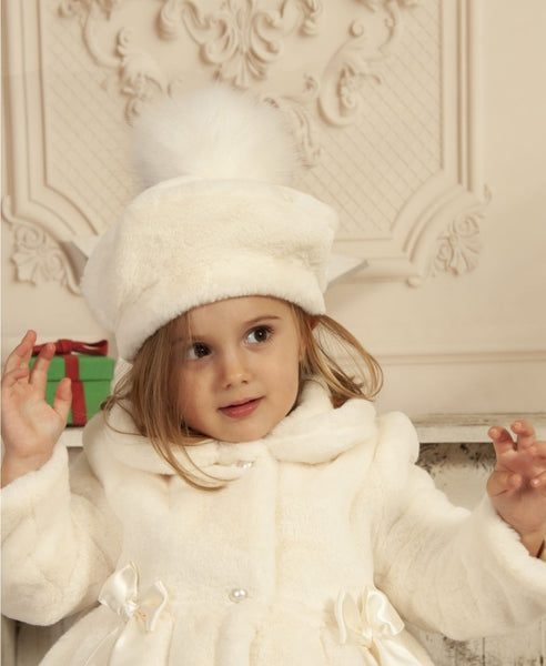 Sonata Infantil Spanish Girls Cream Extra Soft Fur Coat VE2213 - IN STOCK NOW