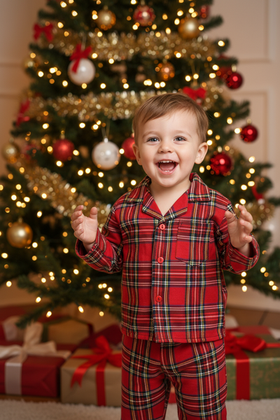 Traditional Baby Boys Red Tartan Christmas PJ'S ~ 6m-4y
