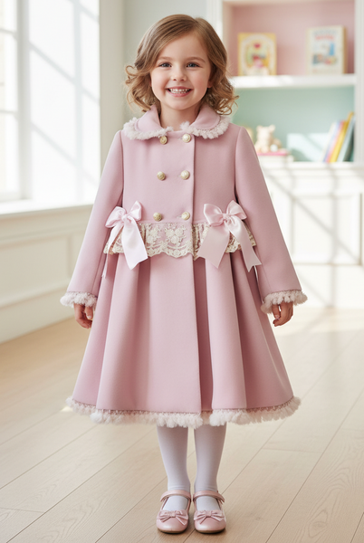 Sonata Infantil Spanish Girls Pink Martinette Winter Coat IN2109 - MADE TO ORDER