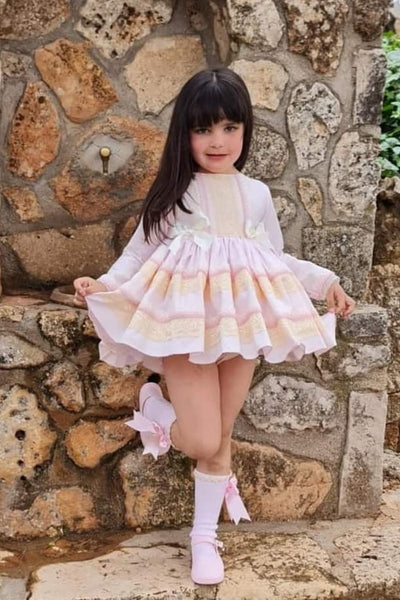 ELA Confeccion AW23 Florencia Spanish Girls Pink Puffball Dress & Pants - MADE TO ORDER