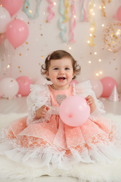 Sonata Spanish Girls Coral Tulle Puffball Dress VE2129 - 18m - IN STOCK NOW