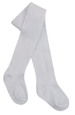 Traditional Plain White Cotton Tights - 0-24m