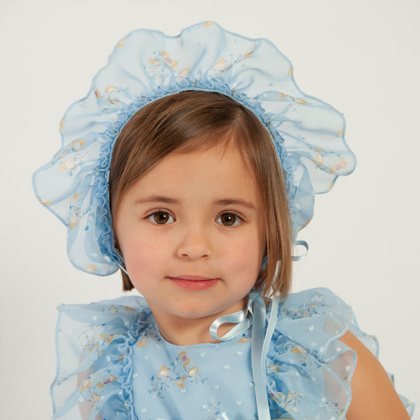 Sonata SS24 Spanish Girls Blue Tulle Puffball Dress VE2415 - MADE TO ORDER