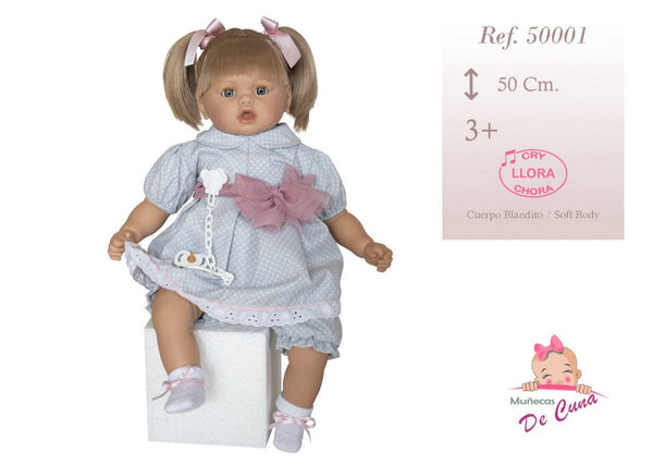 Spanish DeCuna Maya Crying Girl Doll 50cm 50001 - IN STOCK NOW