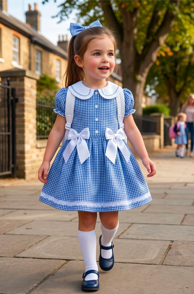 Sonata Infantil Spanish Girls Gingham School Dress C02603 - MADE TO ORDER