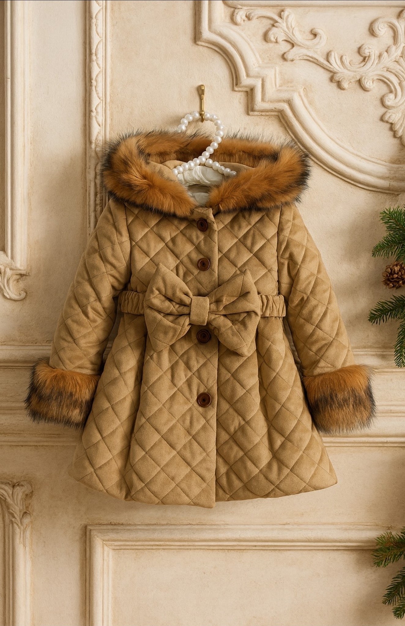 Sonata Spanish Girls Camel Quilted Winter Coat ~ 3 years ~ IN STOCK NOW