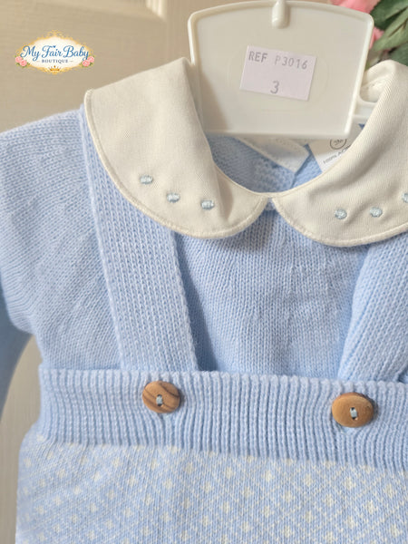 Spanish Baby Boys Blue Knitted Romper & Top Set 3046 - 3-18m