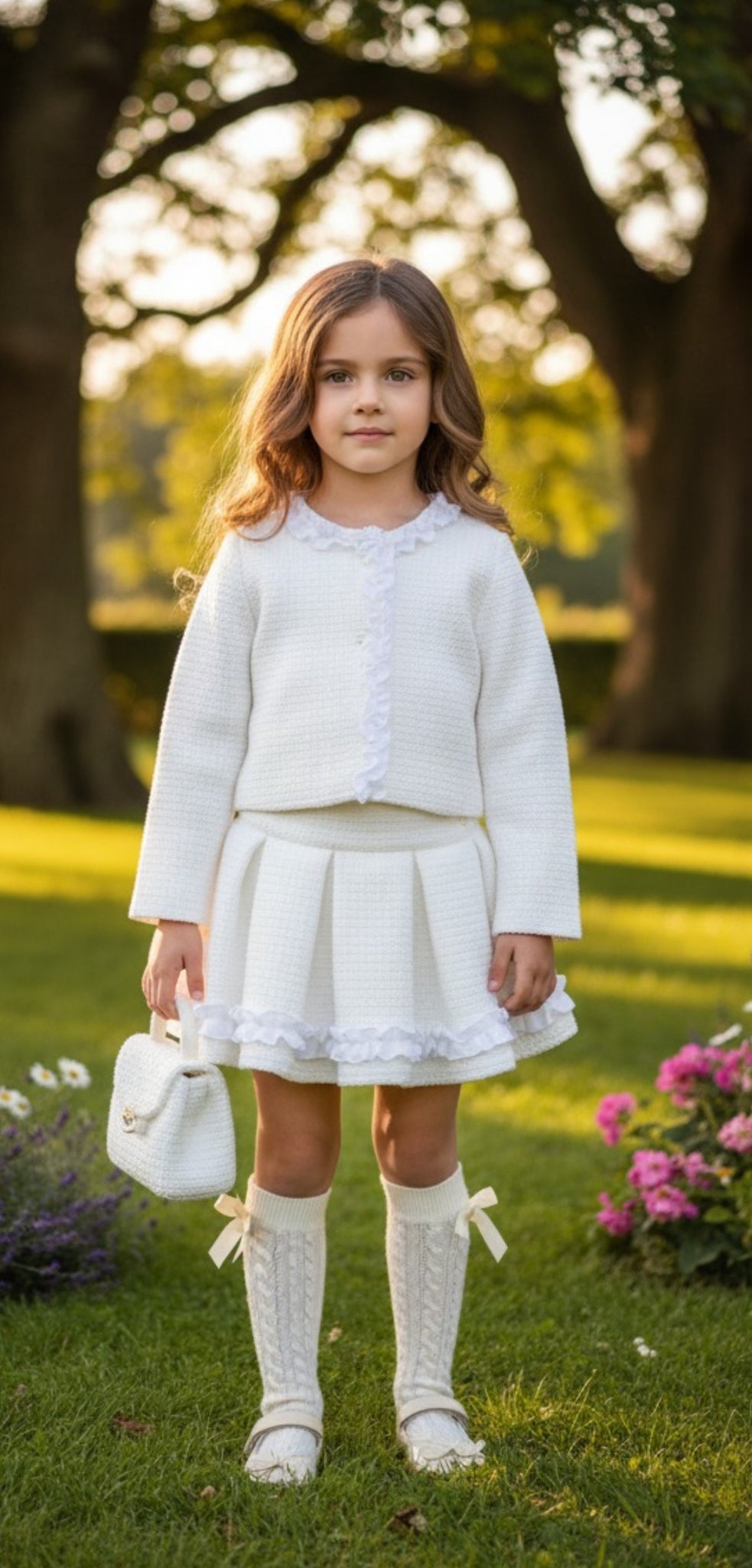 Sonata Infantil AW24 Spanish Girls Cream Skirt 4PC Set IN2402 - MADE TO ORDER