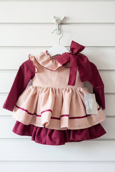 Belcoquet AW26 Garza Burgundy Puffball Dress