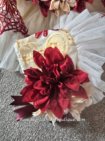 Ela Confeccion Girls Luxury Tulle Xmas Puffball Dress Set ~ 4y