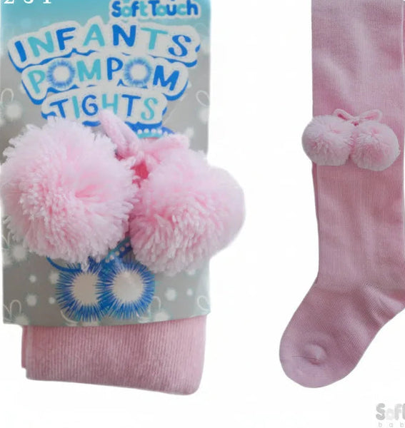 Spanish Style Girls/Boys Double Pom Pom Tights