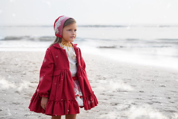 Ela Confeccion AW25 Spanish Girls Red Coat & Bonnet - MADE TO ORDER