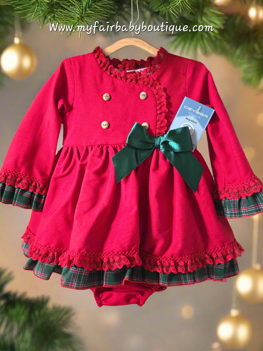 Ceyber AW25 Spanish Girls Red & Green Dress B2533 ~ 12m-8y