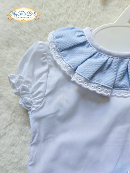 Spanish Baby Girls Blue Waffle Jam Pants Set EL208 ~ 3-36m