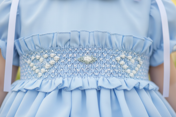 Sonata Infantil Spanish Girls Blue Smocked Puffball Dress VE2513 ~ 2y ~ IN STOCK NOW