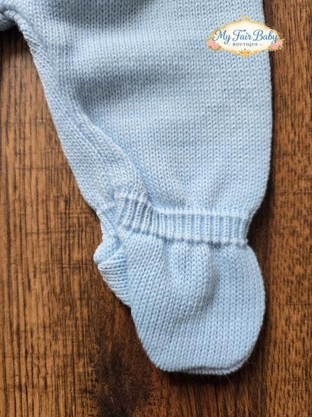 Spanish Baby Boys Blue Knitted 3pc Set ~ 0-3m