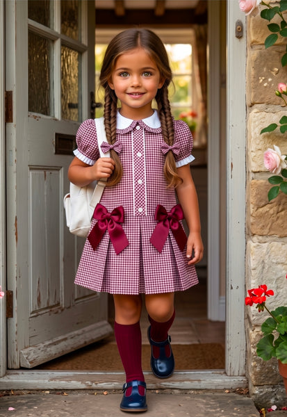 Sonata Infantil Spanish Girls Gingham School Dress C02604 - MADE TO ORDER
