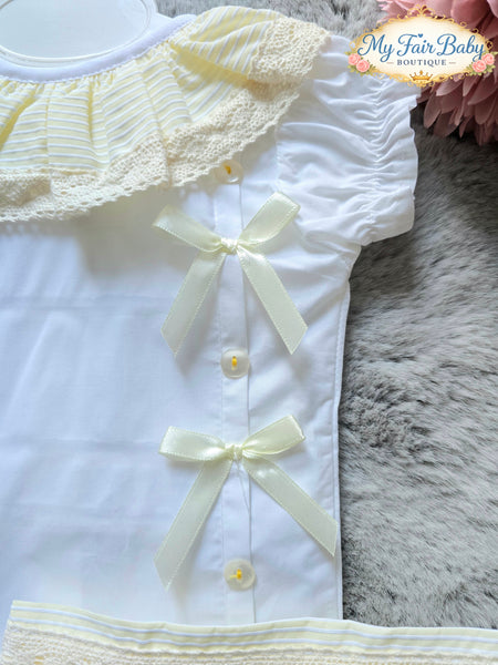 Spanish Baby Girls Lemon Striped Skort Set M004