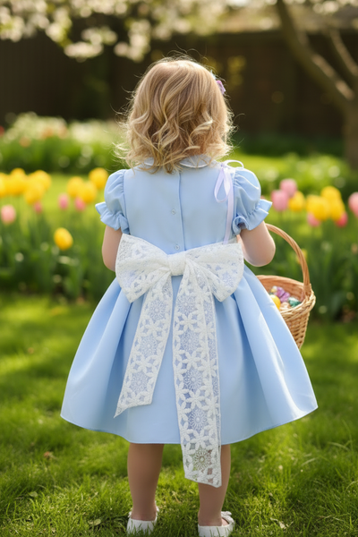 Sonata Infantil Spanish Girls Blue Smocked Puffball Dress VE2513 ~ 2y ~ IN STOCK NOW