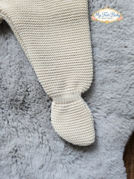 Spanish Baby Girls Biscuit & White Knitted 3PC Set ~ 0-3m