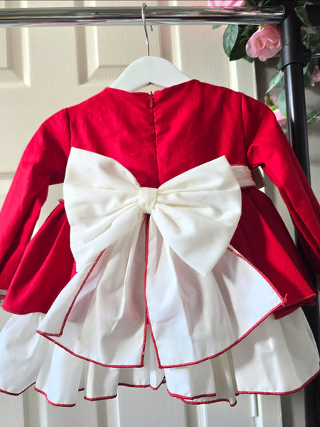Belcoquet AW26 Alondra Red & White Puffball Dress